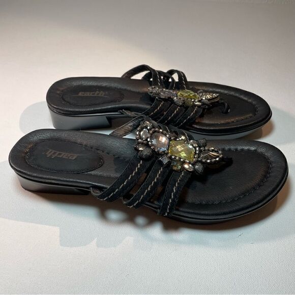 Earth saffron sandal black bling 8.5 NWOT - Picture 6 of 13